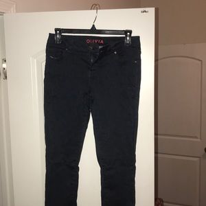 dark blue cheetah print pants